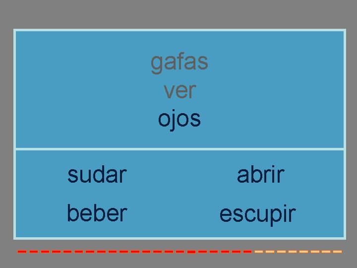 gafas ver ojos sudar abrir beber escupir 