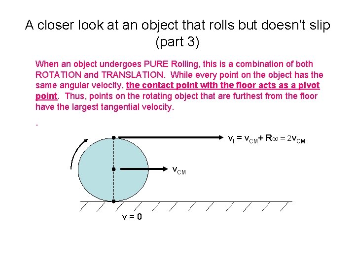 A closer look at an object that rolls but doesn’t slip (part 3) When