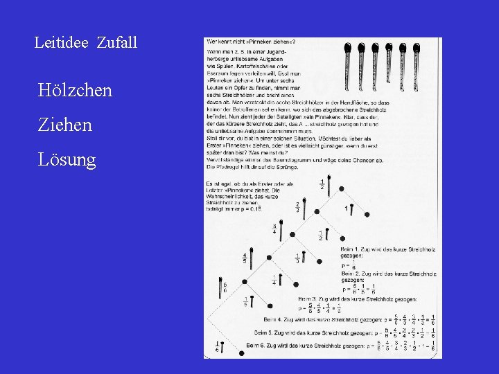 Leitidee Zufall Hölzchen Ziehen Lösung 