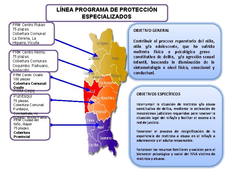 LÍNEA PROGRAMA DE PROTECCIÓN ESPECIALIZADOS PRM Centro Rukan 75 plazas. Cobertura Comunal: La Serena,