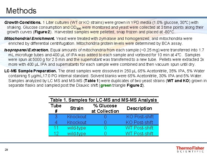 Methods Growth Conditions. 1 Liter cultures (WT or KO strains) were grown in YPD Methods Growth Conditions. 1 Liter cultures (WT or KO strains) were grown in YPD