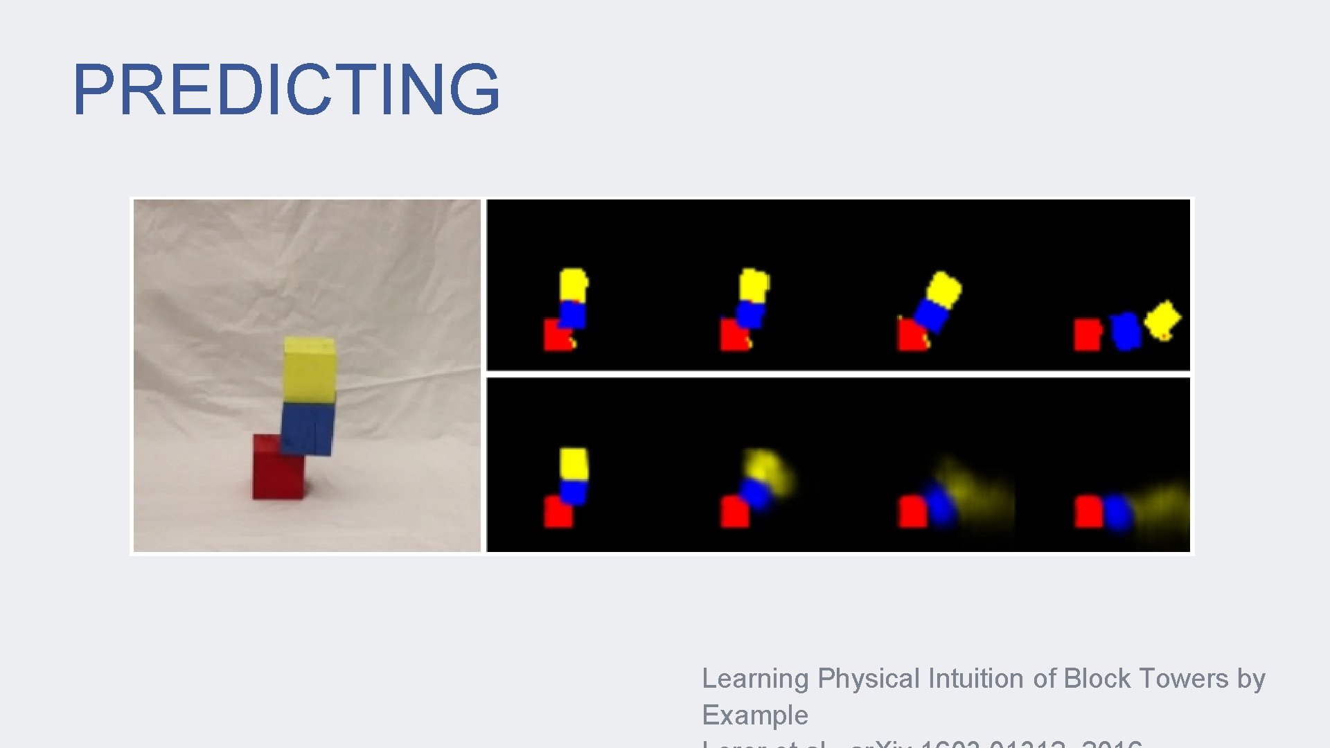 PREDICTING Learning Physical Intuition of Block Towers by Example 