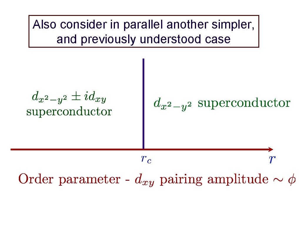 Also consider in parallel another simpler, and previously understood case 