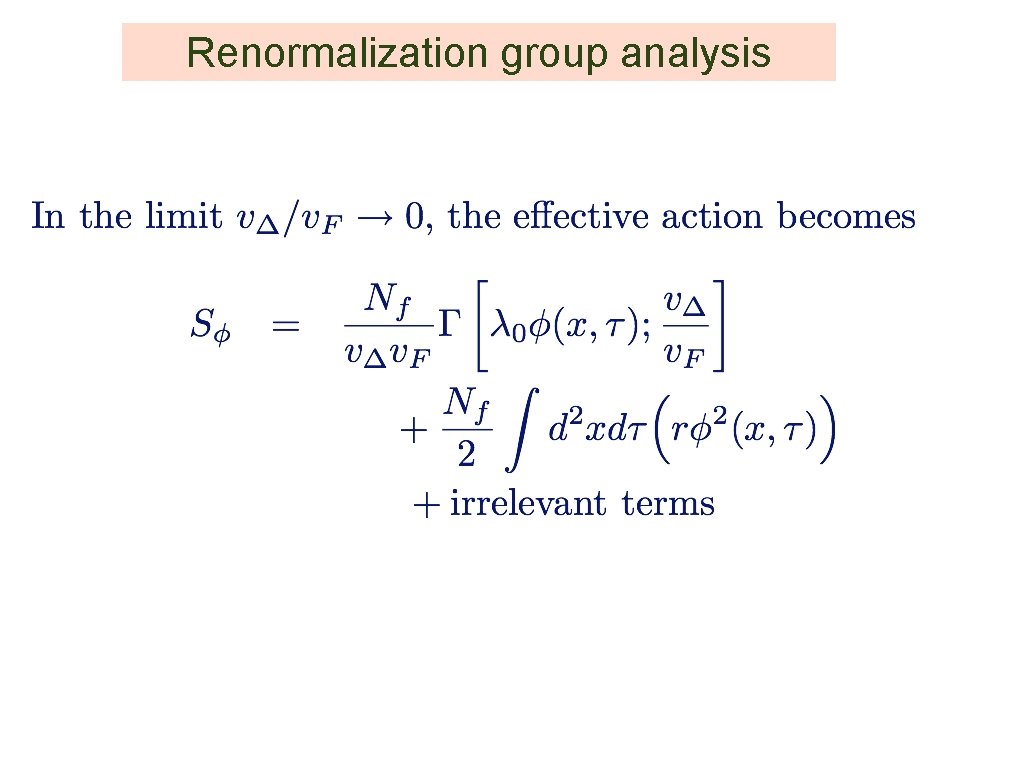 Renormalization group analysis 