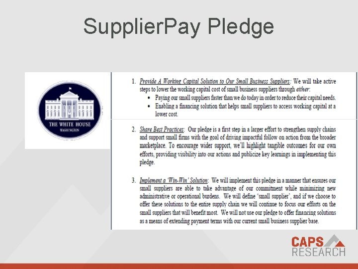 Supplier. Pay Pledge We empower supply chain professionals with profound discovery, powerful connection, and