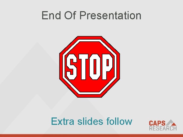End Of Presentation Extra slides follow We empower supply chain professionals with profound discovery,