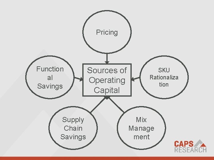 Pricing Function al Savings Sources of Operating Capital Supply Chain Savings We empower supply