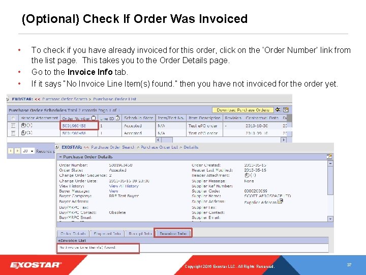 (Optional) Check If Order Was Invoiced • • • To check if you have