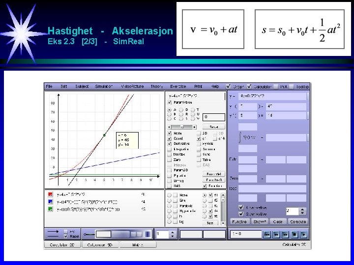 Hastighet - Akselerasjon Eks 2. 3 [2/3] - Sim. Real 