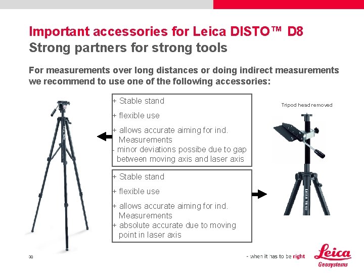 Important accessories for Leica DISTO™ D 8 Strong partners for strong tools For measurements