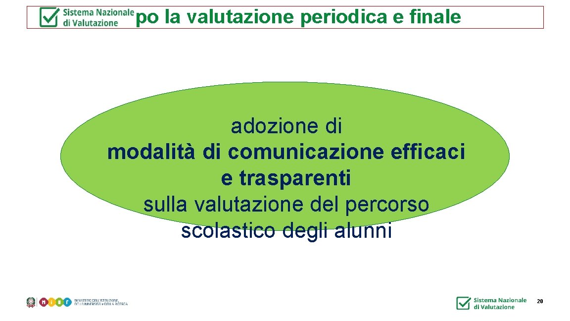 Dopo la valutazione periodica e finale adozione di modalità di comunicazione efficaci e trasparenti