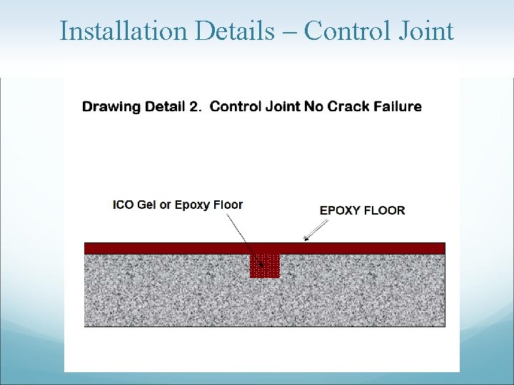 Installation Details – Control Joint 