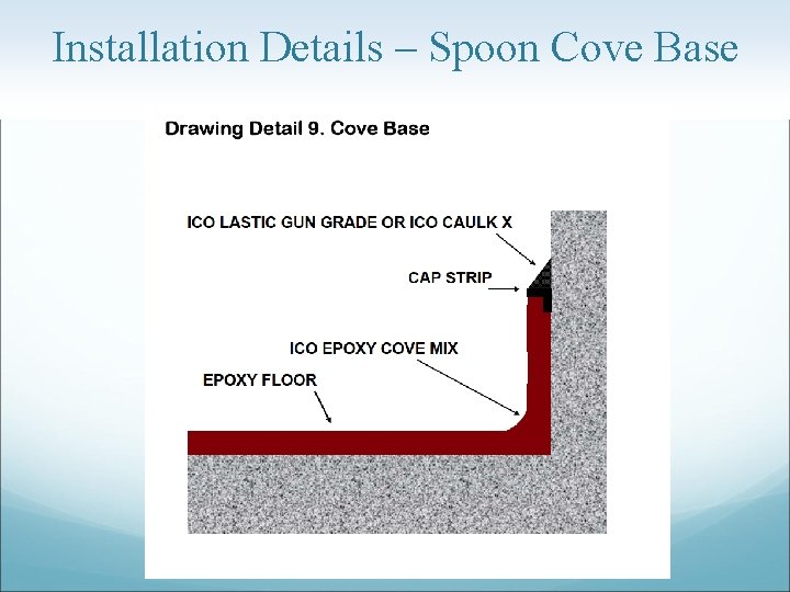 Installation Details – Spoon Cove Base 