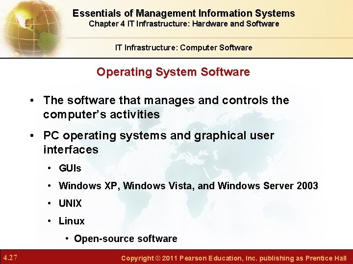 Essentials of Management Information Systems Chapter 4 IT Infrastructure: Hardware and Software IT Infrastructure: