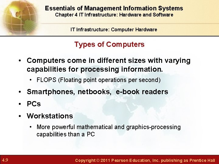 Essentials of Management Information Systems Chapter 4 IT Infrastructure: Hardware and Software IT Infrastructure: