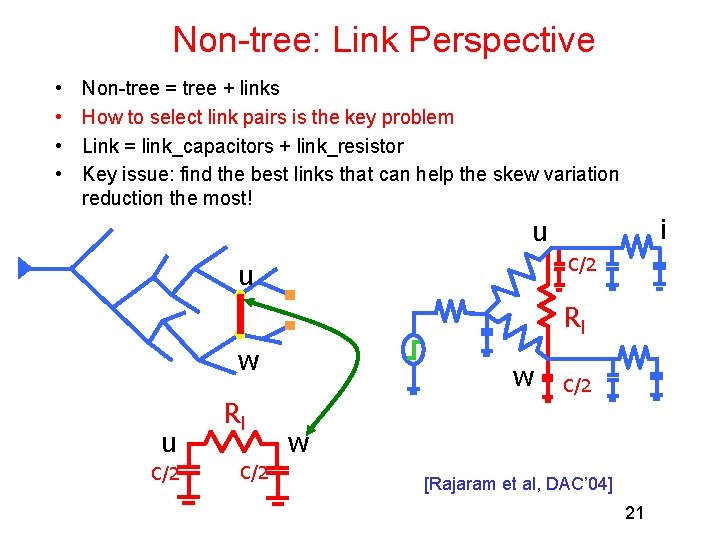 Non-tree: Link Perspective • • Non-tree = tree + links How to select link