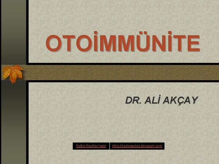 OTOİMMÜNİTE DR. ALİ AKÇAY Sağlık Slaytları İndir http: //hastaneciyiz. blogspot. com 