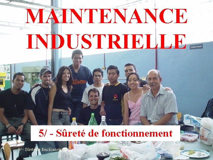 MAINTENANCE INDUSTRIELLE 5/ - Sûreté de fonctionnement 