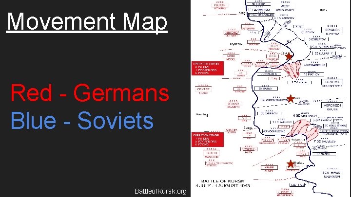 Movement Map Red - Germans Blue - Soviets Battleof. Kursk. org 