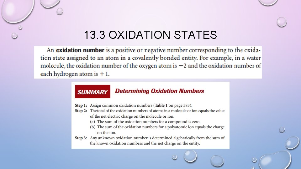 13. 3 OXIDATION STATES 