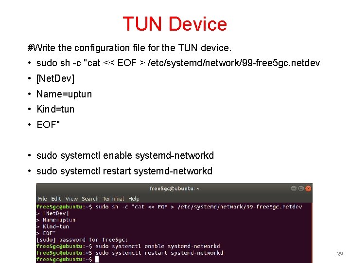 TUN Device #Write the configuration file for the TUN device. • sudo sh -c TUN Device #Write the configuration file for the TUN device. • sudo sh -c