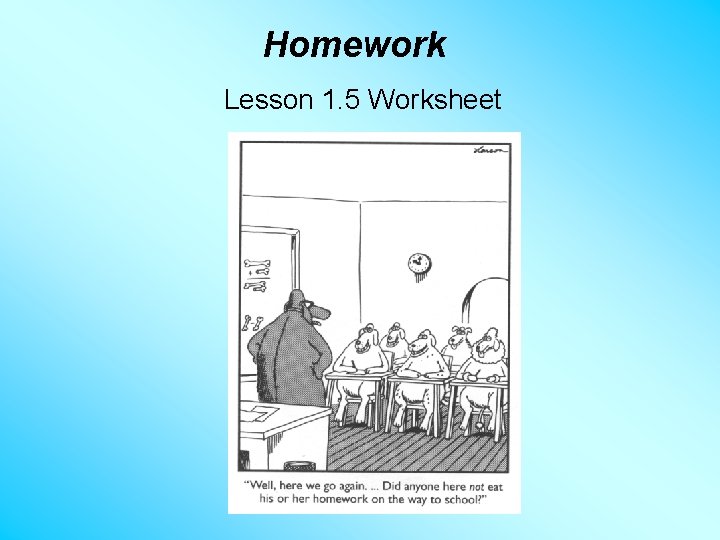 Homework Lesson 1. 5 Worksheet 