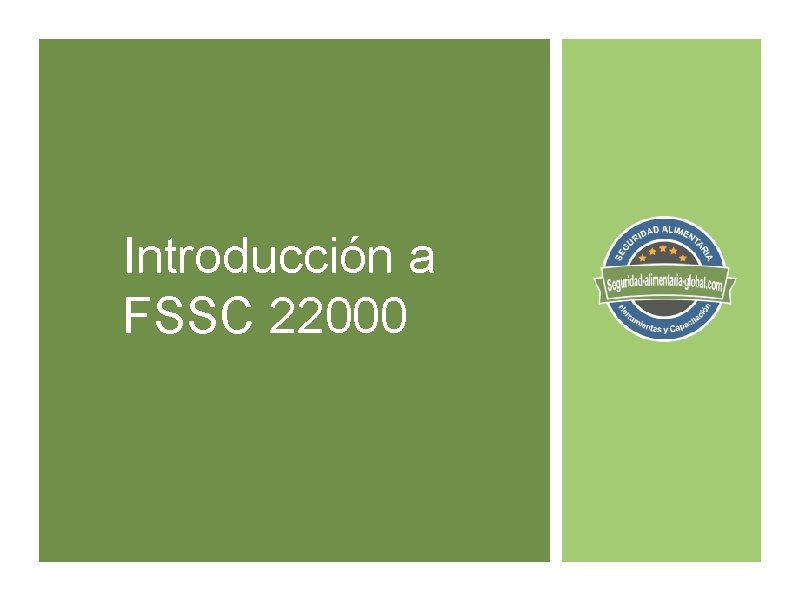 Introducción a FSSC 22000 