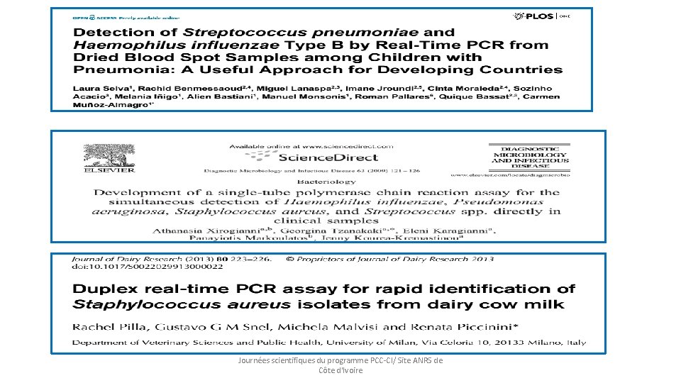 Journées scientifiques du programme PCC-CI/ Site ANRS de Côte d'Ivoire 