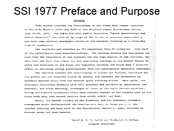 SSI 1977 Preface and Purpose SSI 1977 Preface and Purpose