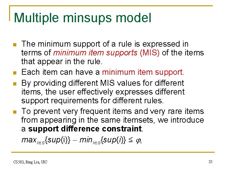 Chapter 2 Association Rules Sequential Patterns Road map
