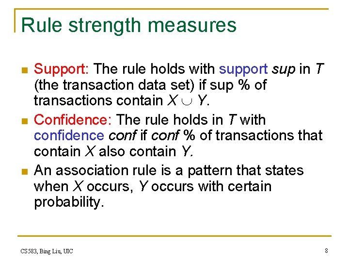 Chapter 2 Association Rules Sequential Patterns Road map