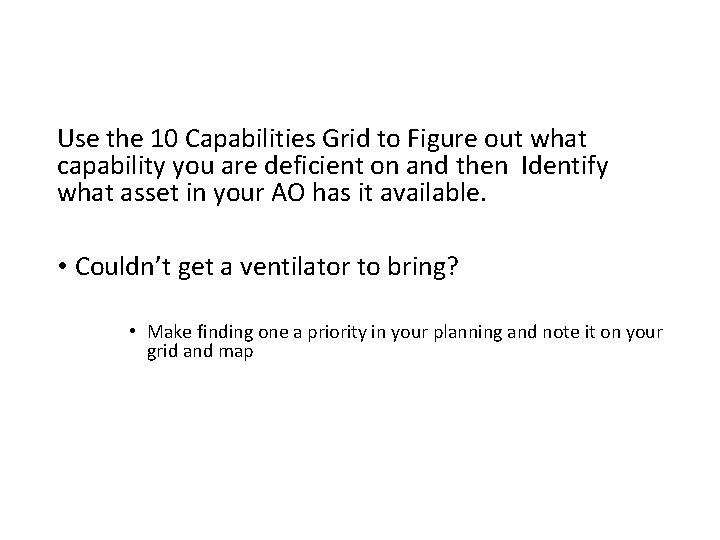 Use the 10 Capabilities Grid to Figure out what capability you are deficient on