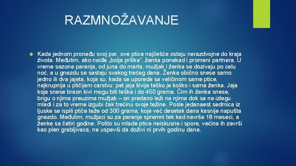 RAZMNOŽAVANJE Kada jednom pronađu svoj par, ove ptice najčešće ostaju nerazdvojne do kraja života.