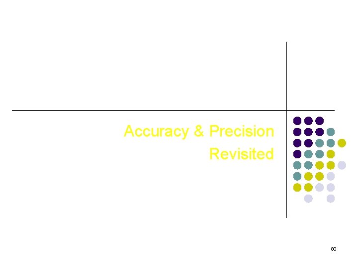 Accuracy & Precision Revisited 80 