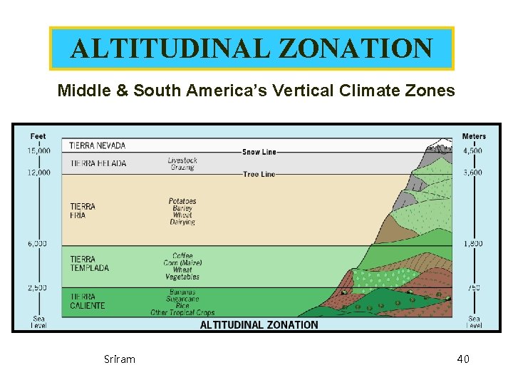 ALTITUDINAL ZONATION Middle & South America’s Vertical Climate Zones Sriram 40 ALTITUDINAL ZONATION Middle & South America’s Vertical Climate Zones Sriram 40