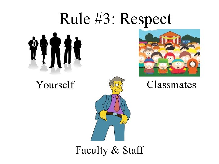 Rule #3: Respect Classmates Yourself Faculty & Staff 