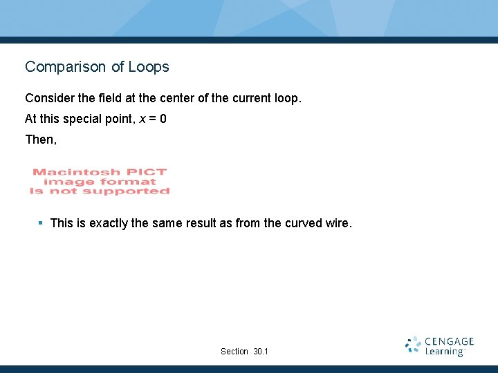 Comparison of Loops Consider the field at the center of the current loop. At