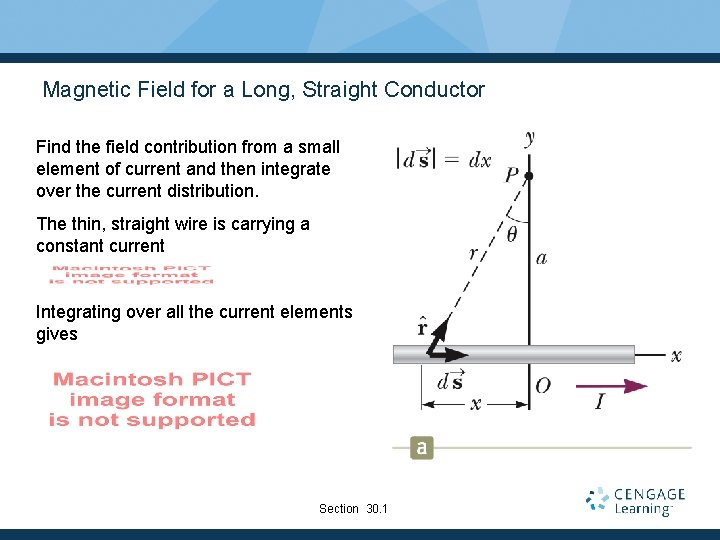 Magnetic Field for a Long, Straight Conductor Find the field contribution from a small