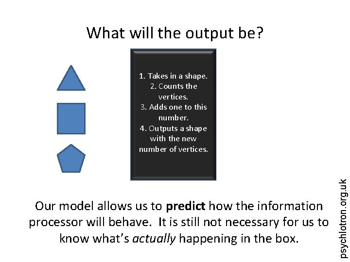 What will the output be? Our model allows us to predict how the information