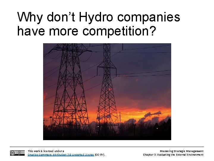 Why don’t Hydro companies have more competition? This work is licensed under a Creative