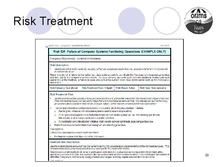 Risk Treatment 23 