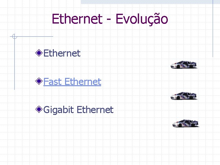 Ethernet - Evolução Ethernet Fast Ethernet Gigabit Ethernet 