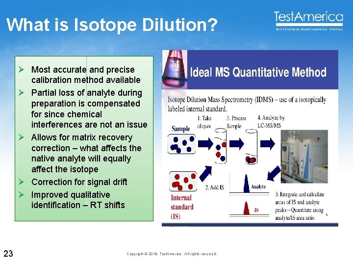 What is Isotope Dilution? Ø Most accurate and precise calibration method available Ø Partial