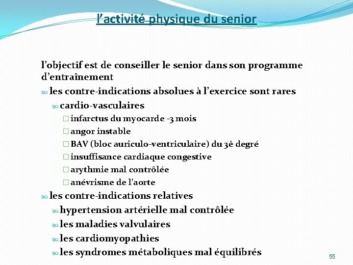l’activité physique du senior l’objectif est de conseiller le senior dans son programme d’entraînement