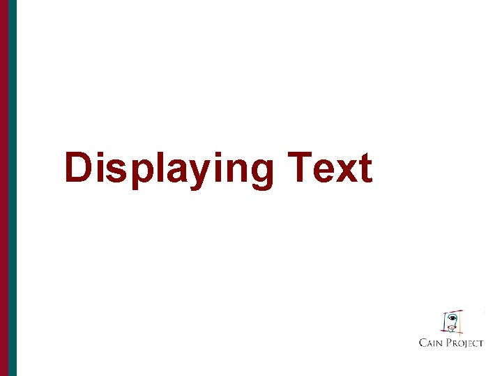 Displaying Text 17 