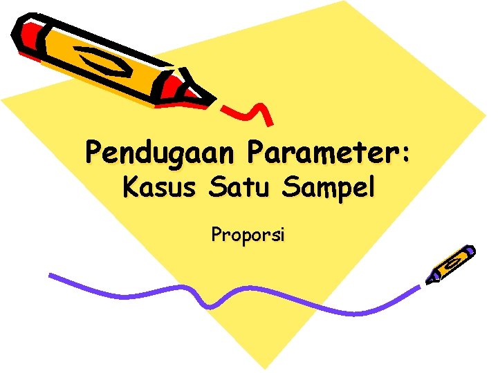 Pendugaan Parameter: Kasus Satu Sampel Proporsi 