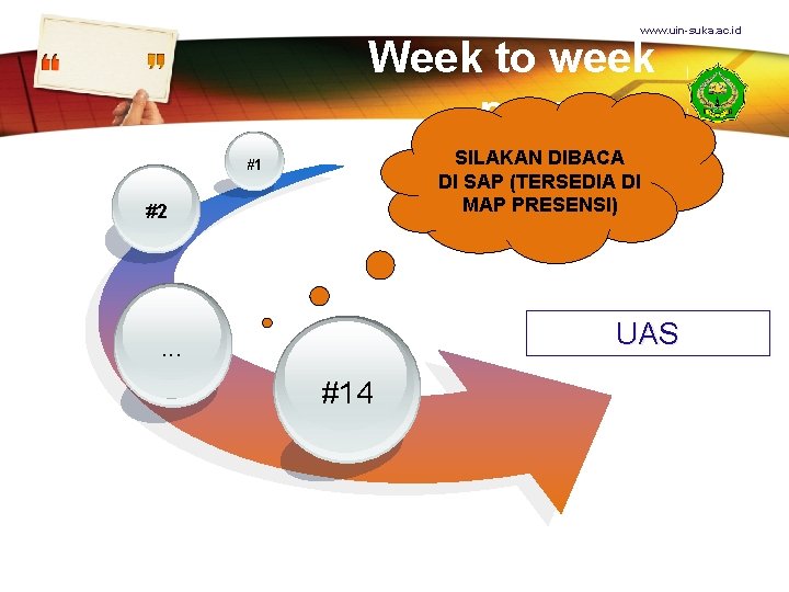 www. uin-suka. ac. id Week to week program SILAKAN DIBACA DI SAP (TERSEDIA DI