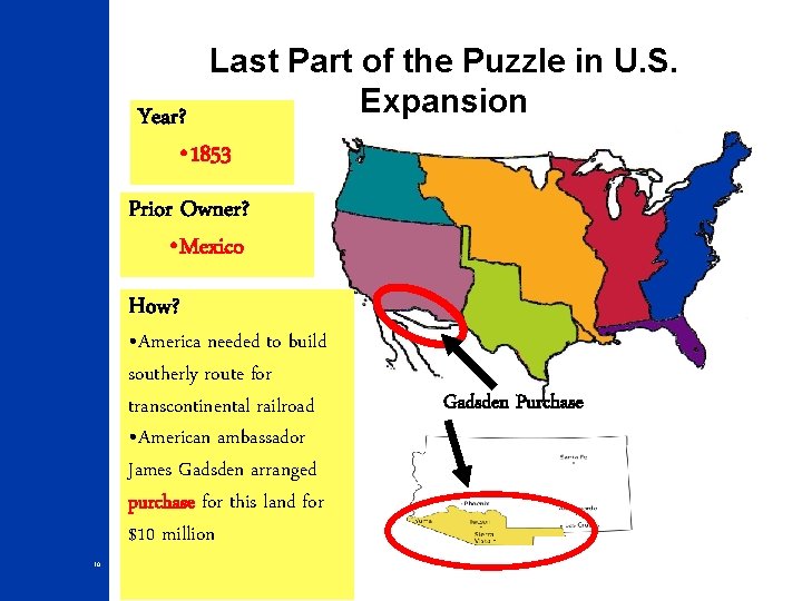 Last Part of the Puzzle in U. S. Expansion Year? • 1853 Prior Owner?