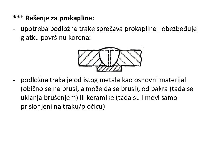 *** Rešenje za prokapline: - upotreba podložne trake sprečava prokapline i obezbeđuje glatku površinu