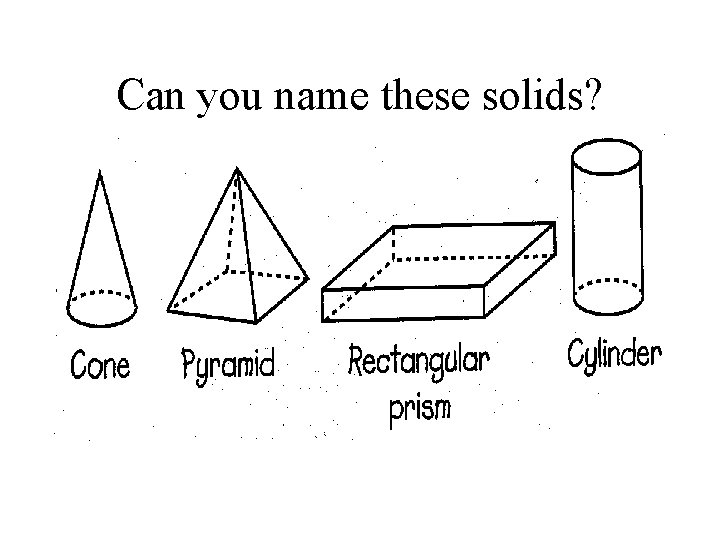 Can you name these solids? 